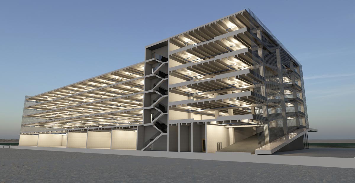 Prefabricated parking area in BIM for Russia